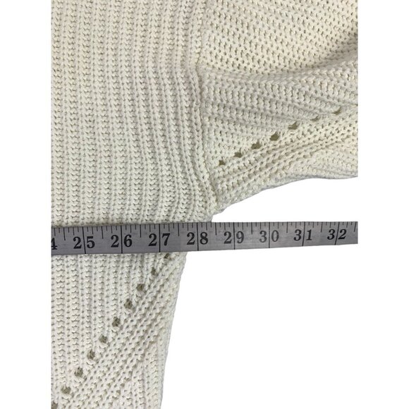 Time & Tru Women's Knitted Cream Sweater - Picture 6 of 7